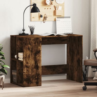 vidaXL - Bureau - 102x50x75 - cm - bewerkt - hout - gerookt - eikenkleurig