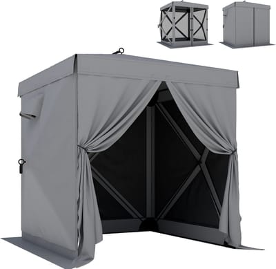 Outsunny Pop-Up Luifel-Oxfordstof, Glasvezel-185L x 185B x 205H cm-Donkergrijs