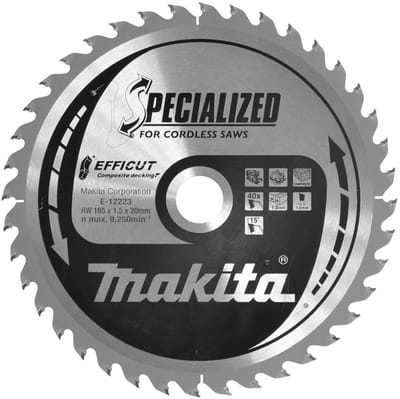 Makita E-12223 E-12223 Cirkelzaagblad 165 x 20 x 1.5 mm Aantal tanden: 40 1 stuk(s)