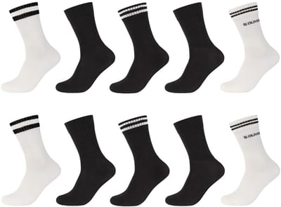 s.Oliver Unisex Essentials, Recycled Tennis Socks, 10-pack, gerecycled katoen, verstevigde hiel, verstevigde tenen, zachte teennaad, sokken, comfortabele sokken, duurzame sokken,