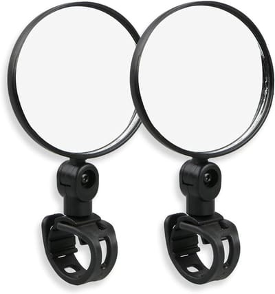 Allecto Plus - 2 stuks veilige achteruitkijkspiegels voor fietsstuur - Universeel bruikbare fietsspiegels voor mountainbikes en racefietsen - 360° draaibaar - Eenvoudige installatie - Geschikt voor sturen van 15-32 mm - Verbeter je fietsveiligheid.