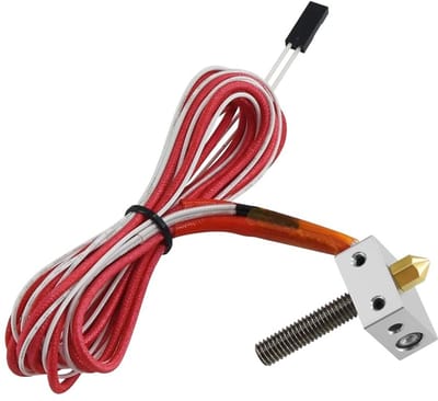 Dailygoods- Hotend MK8 - 3D-printer Extruder - Aluminium/roestvrij staal - Verwarmingsblok - Thermistor - 30 mm Lange Buis
