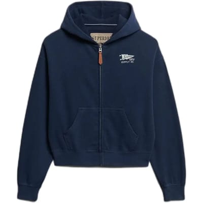 Superdry Heritage Hamptons Zip Hoodie Blauw Grootte: 36