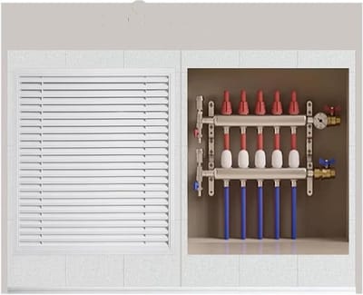 Retourlucchenrooster - Ventilatieafdekking - Luchtstroom Verbeteren - 45 graden schuine bladen - 20 x 45 cm - Aluminium
