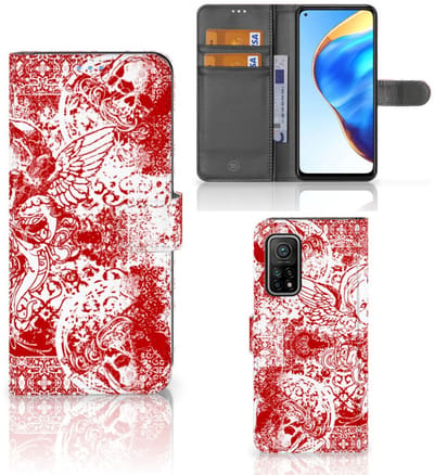 Telefoonhoesje met Naam Xiaomi Mi 10T Pro | Mi 10T Angel Skull Rood