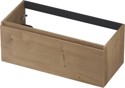 INK® wastafelonderkast 1 lade greeploos fineer eiken 100x40x45cm, ash grey