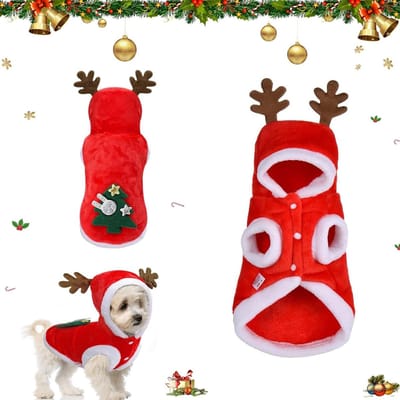 Kersthondenkostuums voor Winter, Elk Kostuum, Hondenkleding, Feestelijke Outfits voor Honden, Dierenaccessoires, Rode Hondenkleding