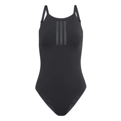 Adidas Sportswear Iconisea Geribbeld Badpak Met Cups En Dunne Bandjes - Dames - Bruin