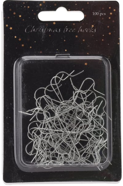 Kerstbalhaakjes - 100x stuks - zilver - 3,5 cm - kerstboomhaakjes - kerstballen ophangen