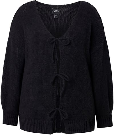 MIAMODA - Dames - Vest loose fit striksluiting - Zwart - Maat 46+