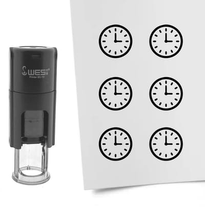 CombiCraft Stempel klok 10mm rond zwarte inkt - per 1 stuk