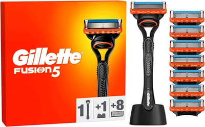 Gillette Fusion5 Scheersysteem - 1 Handvat, 8 Navulmesjes & Scheermeshouder