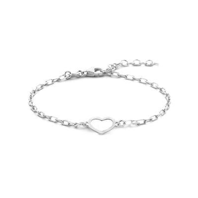 YO&NO - Armband - Hart - Dames - 16 + 3 cm - Sieraden Vrouw - Zilver 925