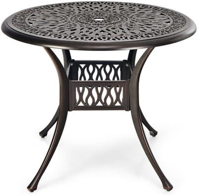 Ronde Tuintafel - Ronde balkontafel - Voor Buitengebruik - Voor balkon - Outdoor-eettafel - Terras tafel - Balkon - Rood koper