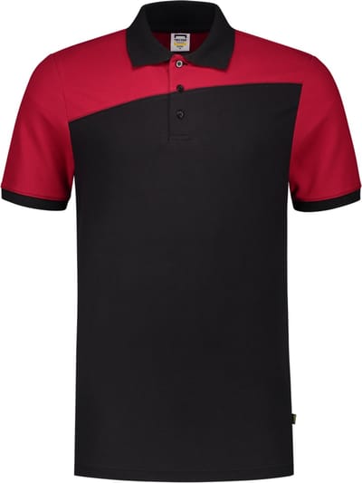 Tricorp 202006 Poloshirt Bicolor Naden - Zwart/Rood - 6XL