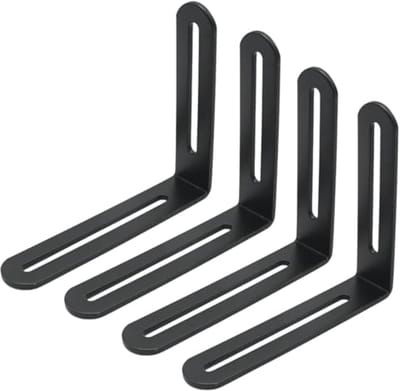 Set van 4 roestvrijstalen L-vormige beugels voor meubelmontage