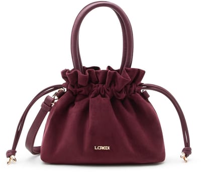 L.CREDI handtas schoudertas Sopherl Hobo Bag Cherry Shade wijnrood