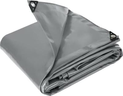 Afdekzeil PVC - Zwaar Dekzeil - Bescherming Lading - Extra Zwaar 650 g/m² - 2x8 m - Grijs