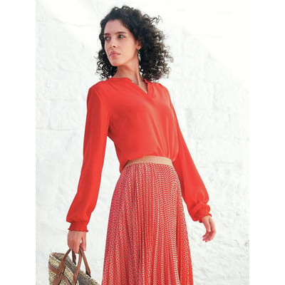 Blouse Van Peter Hahn rood