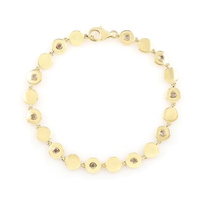 Chique Chocolade Diamant Vergulde Armband