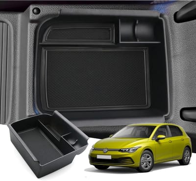 Center Console en Opbergdoos voor Golf 8 MK8 GTI GTE GTD Alltrack R Variant 2020-2024, Organizer Tray en Armsteun, Zwart, Perfecte Accessoires voor Auto-interieur