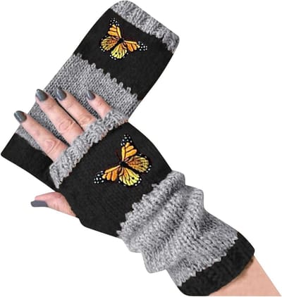 Dames Handschoenen - Vingerloze Wanten - Casual Gebruik - Handgemaakt Ontwerp - Dun Materiaal - Zwart