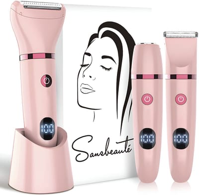 3-in-1 Ladyshave met Display - Gezicht - Oksels - Benen - Bikinilijn - Sansbeauté® - Scheerapparaat Vrouw - Ontharingsapparaa - Gezichtsontharing Dames - Trimmer Vrouw Intiem - Ladyshaves Bikini - USB Oplaadbaar