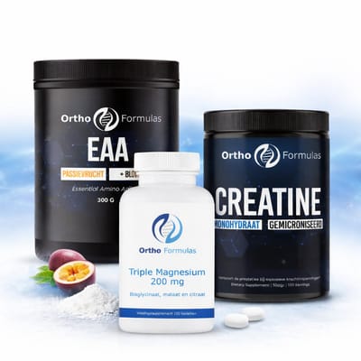 Spierherstel Pakket – Creatine Monohydraat, EAA + BCAA & Triple Magnesium – Sport Supplementen – Fitness