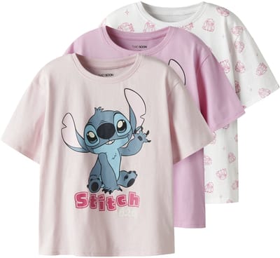 NAME IT - TKFPAKUM STITCH 3P NREG SS TOP NOOS WDI - Meisjes - T-shirts