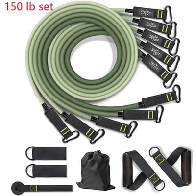 Kit de Bandes de Résistance Multifonctionnelles 11 Pièces Professionnel Fitness Élastique Caoutchouc Extenseur d'Entraînement Léger Accessoires de Gymnastique à Domicile beige