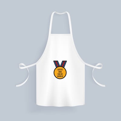 Akyol - liefste oma van de wereld Keukenschort - Oma - de liefste oma - verjaardagscadeau - verjaardag - cadeau - cadeautje voor oma - oma artikelen - kado - geschenk - gift - 82 bij 71 cm