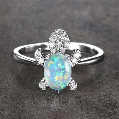 Hot Selling Mode Groen Geïmporteerde Australische Schat Schildpad Ring voor Dames met Eenvoudig Design No. 7 black