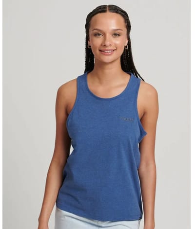 Superdry Vintage Logo Mouwloos T-shirt Blauw S Vrouw