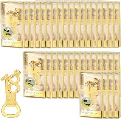 24 Stuks Gouden Nummer 18 Flesopeners Cadeautjes voor 18e Verjaardag