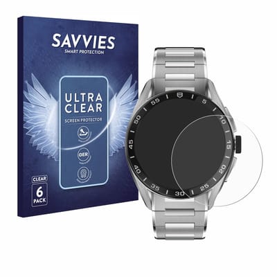 Savvies - Screenprotector voor TAG Heuer Connected Calibre E4 (45 mm) - Folie Beschermfolie transparant 6 Stuks