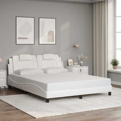 vidaXL - Bedframe - "Viana" - zonder - matras - kunstleer - wit - 160x200 - cm