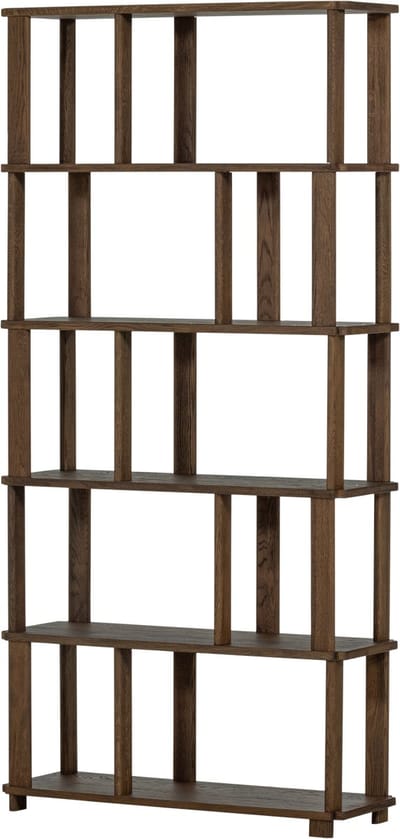 WOOOD Riss Boekenkast - Eikenhout - Naturel - 186x90x30