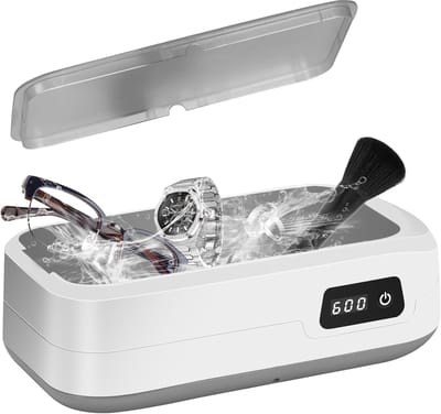 Ultrasoon Reiniger - Sieraden Wasser - Snel Schoonmaken - Krachtige Trillingen - Compact Formaat - Wit
