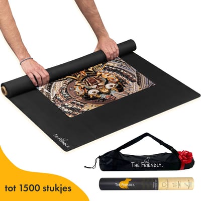 The Friendly Puzzelmat 1500 stukjes voor Legpuzzel - Puzzelmatten & Accessoires - Puzzelkleed oprolbaar - Puzzel opbergsysteem - Puzzelmat oprolbaar - 70x120cm - Cadeauverpakking