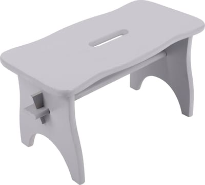 Creative Deco Voetenbank Opstapkruk Houten Krukje Opstapje Kinderkruk | Grijs Voetkrukje Stapje | 38 x 19 x 21 cm | Dennenhout | Kinderen