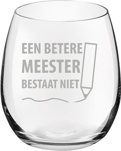 Gegraveerde Drinkglas 39cl een betere meester bestaat niet