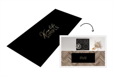Keukenloper - Loper keuken - Quotes - Simple - Goud - Zwart - 120x50 cm - Keukenloper vinyl
