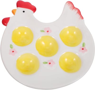 Keramische schaal - Eierschaal kipvorm - Paasdecoratie presenteren - Stabiele eierplaatsing - 185 cm lengte - Meerkleurig