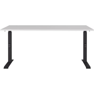 Agenda bureau, mechanisch in hoogte verstelbaar, B 1600 x D 800 x H 680-910 mm, lichtgrijs/zwart