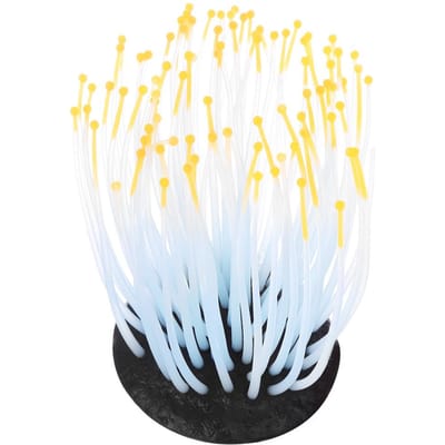 Levendig Kunstmatig Koraal Plant Ornament voor Aquarium Onderwater Vissenkom Nachtlampje Oranje white
