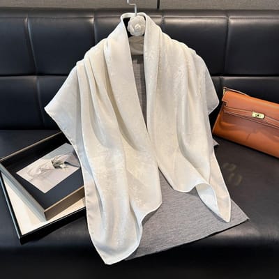 Foulard Châle en Soie Mode Femme Foulards de Voyage Ethniques Bufanda Foulard Jacquard Imprimé Décoratif Été Protection Solaire gray