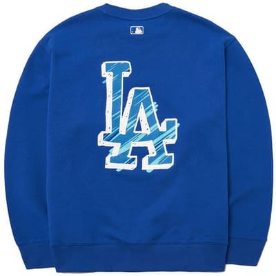 MLB Logo Basique Los Angeles Dodgers Dos Grand Logo Sweat à Capuche Manches Longues Sweat à Capuche Unisexe Bleu 3AMTB0121-07BLD L blue