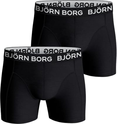 Björn Borg Cotton Stretch Boxershort Heren Zwart - 2 stuks - Heren onderbroeken - Boxer - Maat S