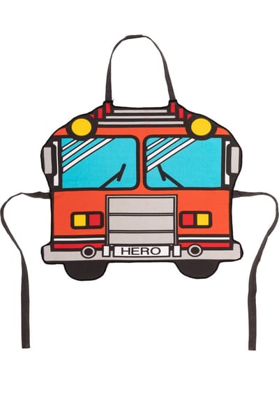 Keukenschort Brandweerauto | Kookschort kind | 60x55cm | 100% Katoen