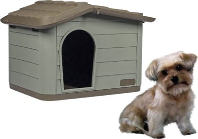 Hondenhok - kattenhok - slaaphuis - Huisdierhuis - knaagdierhuis - Bruin/Groen - 51x38x35cm